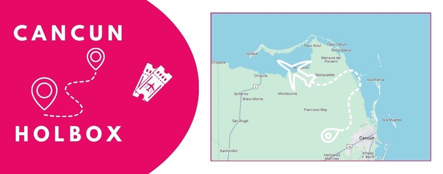 Cancun to Holbox flight map